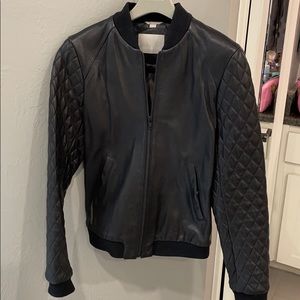 Soia & Kyo black leather bomber jacket size Small